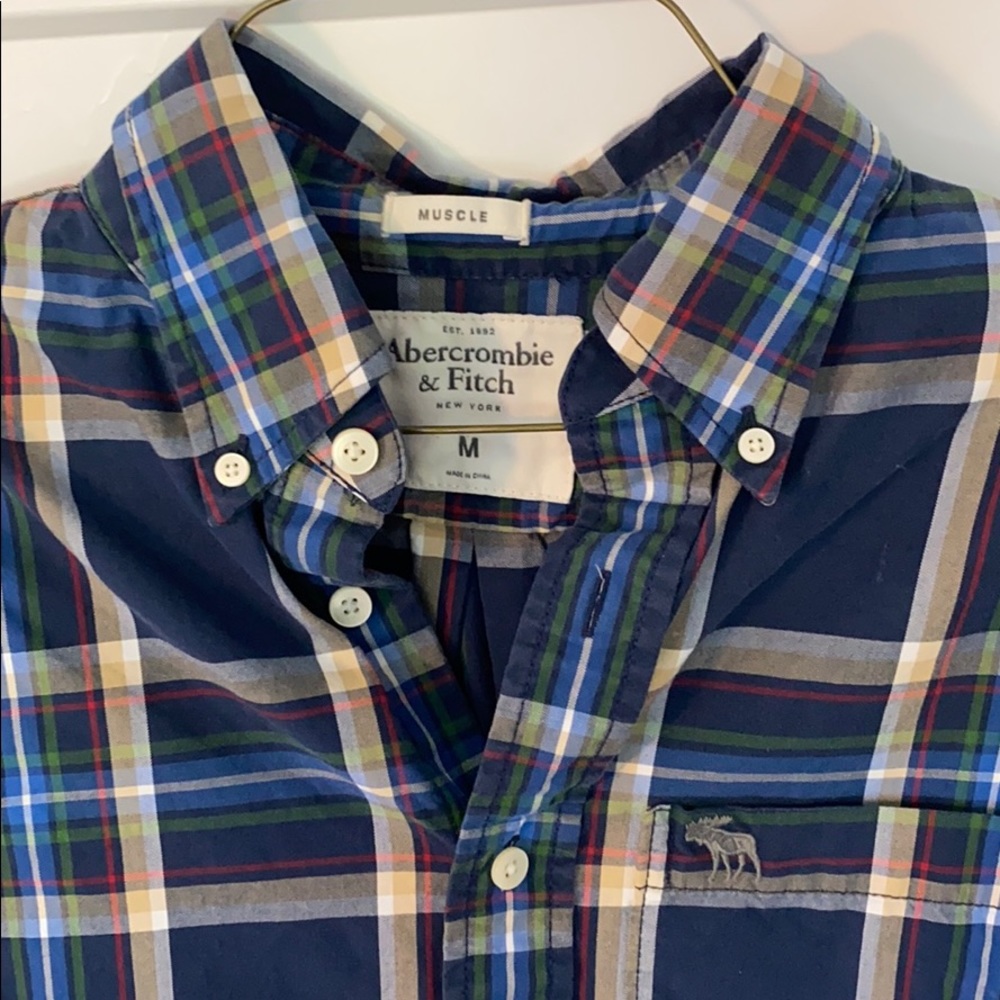Men’s Abercrombie plaid button down. Medium